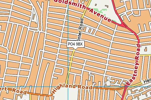 PO4 9BX map - OS VectorMap District (Ordnance Survey)