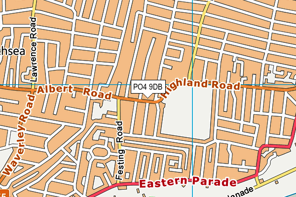 PO4 9DB map - OS VectorMap District (Ordnance Survey)