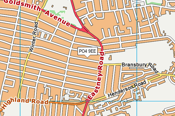 PO4 9EE map - OS VectorMap District (Ordnance Survey)