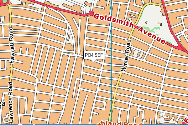 PO4 9EF map - OS VectorMap District (Ordnance Survey)