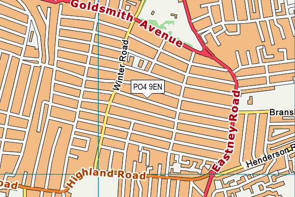 PO4 9EN map - OS VectorMap District (Ordnance Survey)