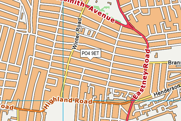 PO4 9ET map - OS VectorMap District (Ordnance Survey)