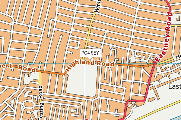 PO4 9EY map - OS VectorMap District (Ordnance Survey)