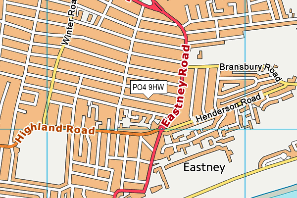 PO4 9HW map - OS VectorMap District (Ordnance Survey)