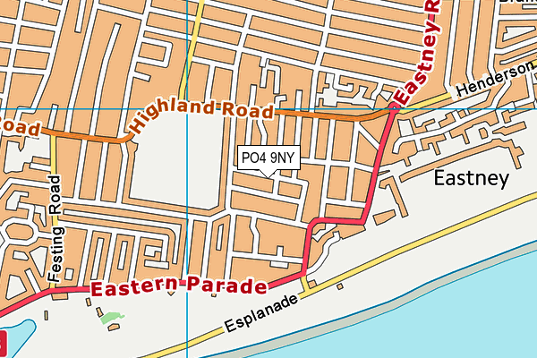 PO4 9NY map - OS VectorMap District (Ordnance Survey)