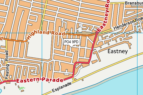 PO4 9PD map - OS VectorMap District (Ordnance Survey)