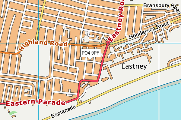 PO4 9PF map - OS VectorMap District (Ordnance Survey)