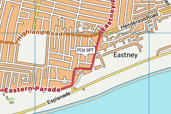 PO4 9PT map - OS VectorMap District (Ordnance Survey)