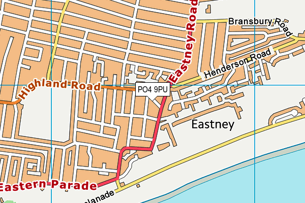 PO4 9PU map - OS VectorMap District (Ordnance Survey)