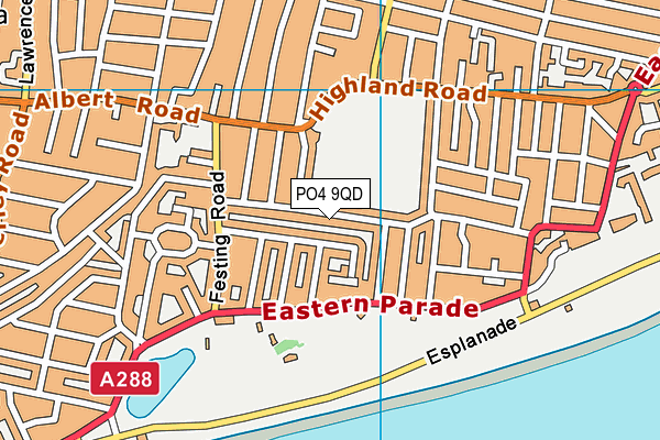 PO4 9QD map - OS VectorMap District (Ordnance Survey)