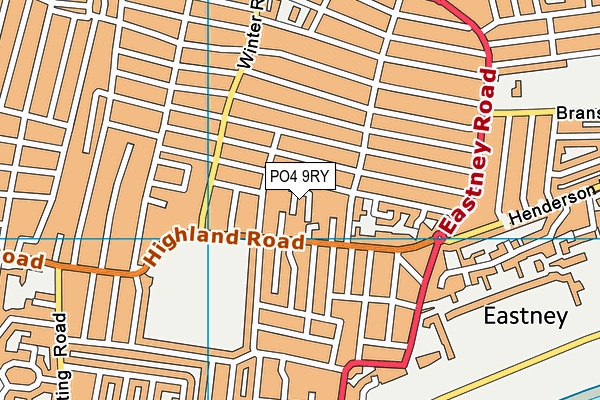 PO4 9RY map - OS VectorMap District (Ordnance Survey)