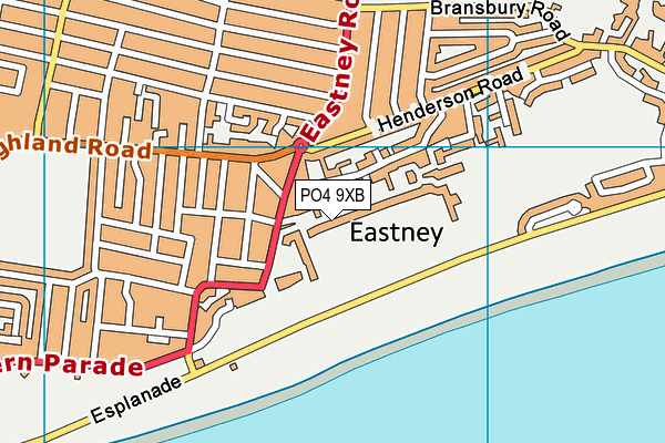 PO4 9XB map - OS VectorMap District (Ordnance Survey)