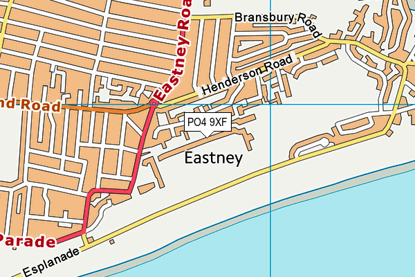 PO4 9XF map - OS VectorMap District (Ordnance Survey)