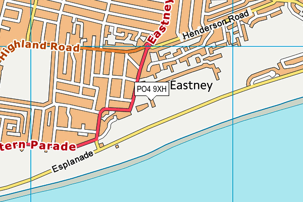 PO4 9XH map - OS VectorMap District (Ordnance Survey)