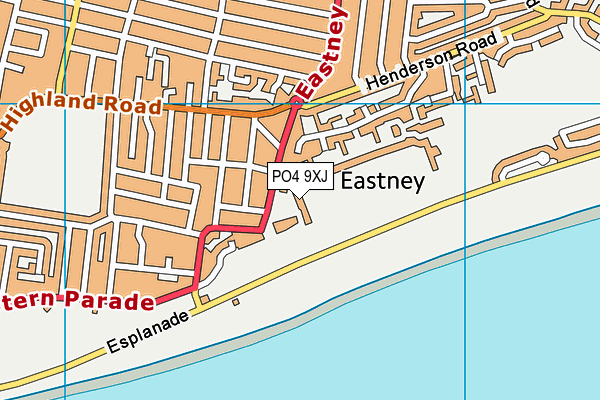 PO4 9XJ map - OS VectorMap District (Ordnance Survey)