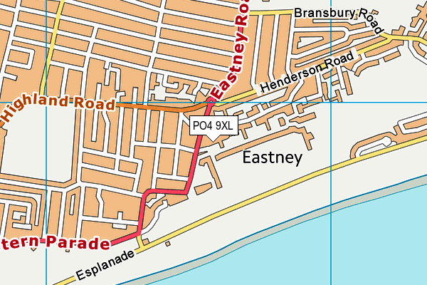 PO4 9XL map - OS VectorMap District (Ordnance Survey)