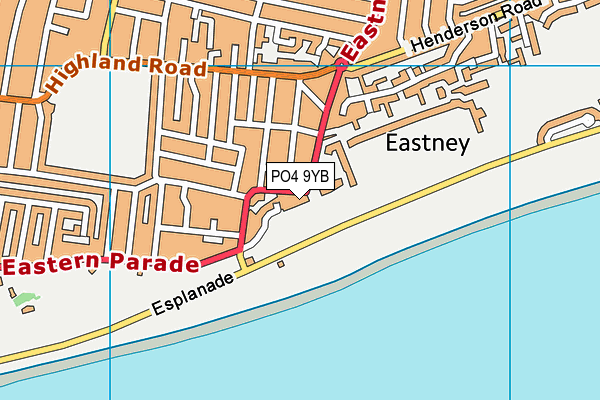 PO4 9YB map - OS VectorMap District (Ordnance Survey)