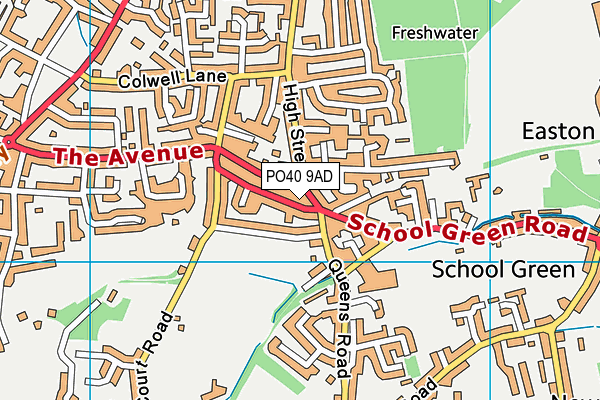 PO40 9AD map - OS VectorMap District (Ordnance Survey)