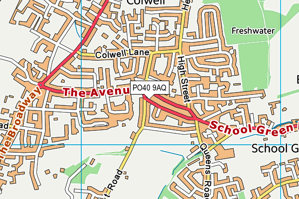 PO40 9AQ map - OS VectorMap District (Ordnance Survey)