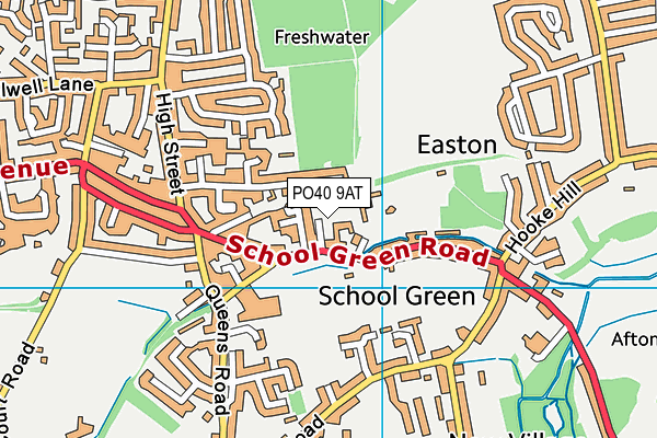 PO40 9AT map - OS VectorMap District (Ordnance Survey)