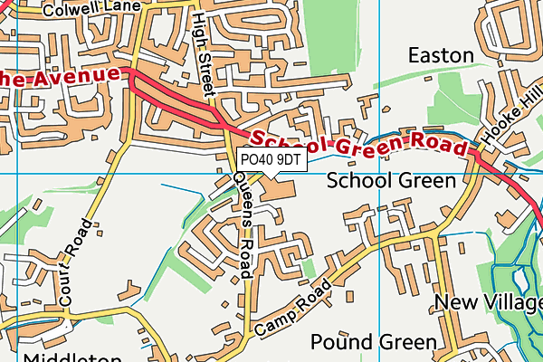 PO40 9DT map - OS VectorMap District (Ordnance Survey)