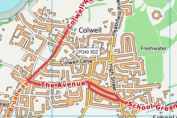 PO40 9DZ map - OS VectorMap District (Ordnance Survey)