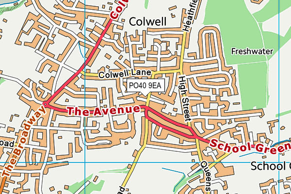 PO40 9EA map - OS VectorMap District (Ordnance Survey)