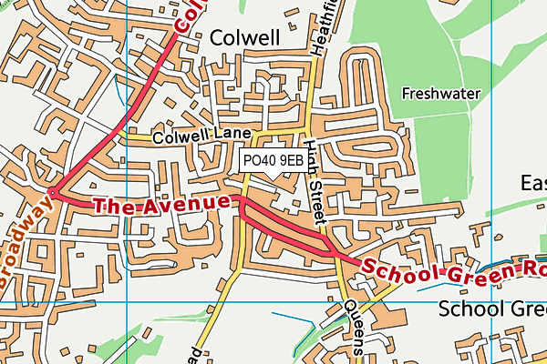 PO40 9EB map - OS VectorMap District (Ordnance Survey)