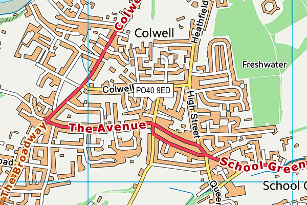 PO40 9ED map - OS VectorMap District (Ordnance Survey)