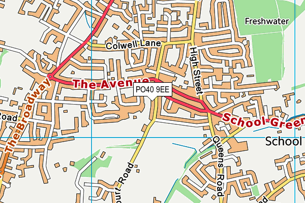 PO40 9EE map - OS VectorMap District (Ordnance Survey)