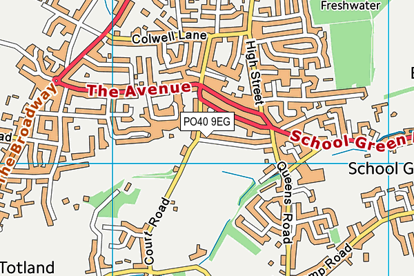 PO40 9EG map - OS VectorMap District (Ordnance Survey)