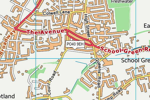 PO40 9EH map - OS VectorMap District (Ordnance Survey)