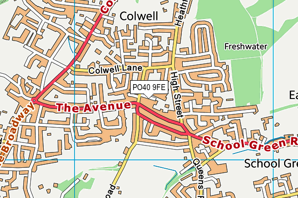 PO40 9FE map - OS VectorMap District (Ordnance Survey)