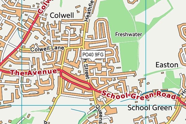 PO40 9FG map - OS VectorMap District (Ordnance Survey)