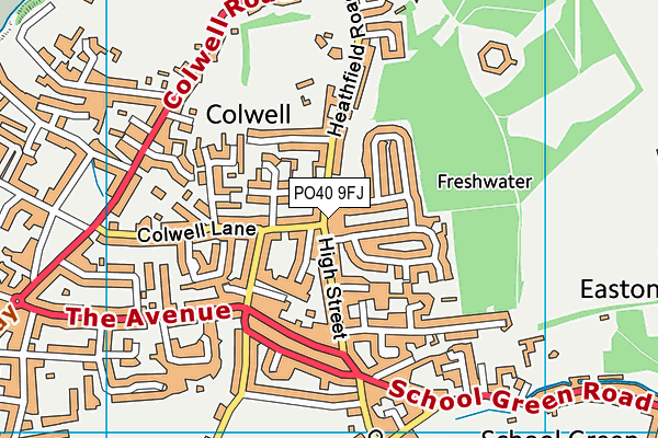 PO40 9FJ map - OS VectorMap District (Ordnance Survey)