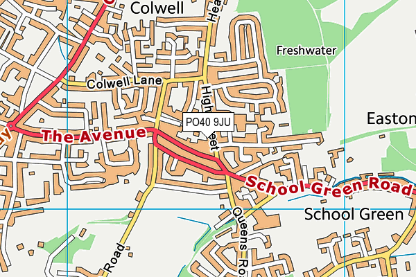 PO40 9JU map - OS VectorMap District (Ordnance Survey)