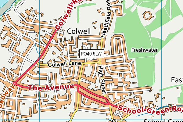 PO40 9LW map - OS VectorMap District (Ordnance Survey)