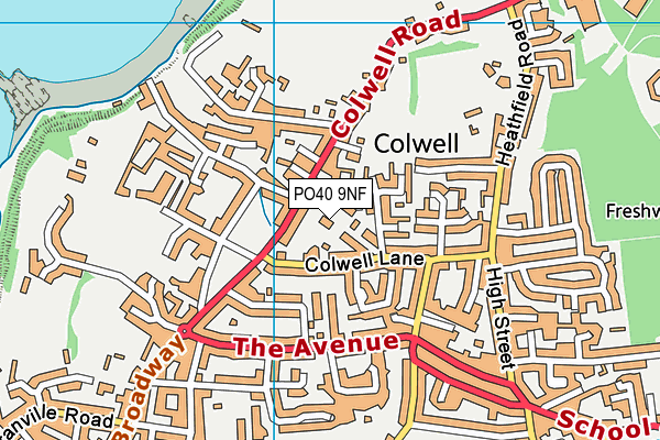 PO40 9NF map - OS VectorMap District (Ordnance Survey)