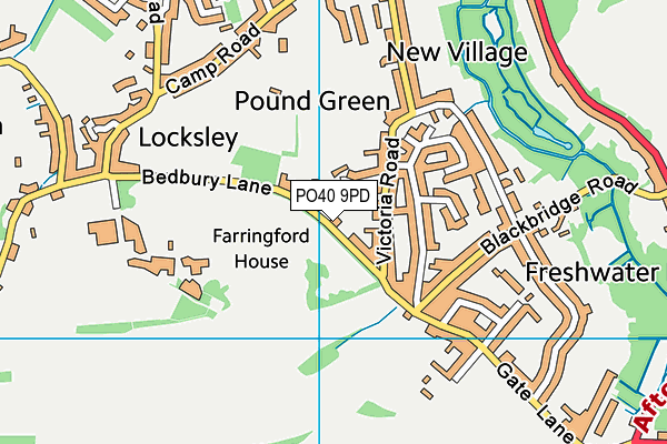 PO40 9PD map - OS VectorMap District (Ordnance Survey)