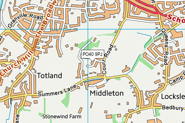 PO40 9PJ map - OS VectorMap District (Ordnance Survey)