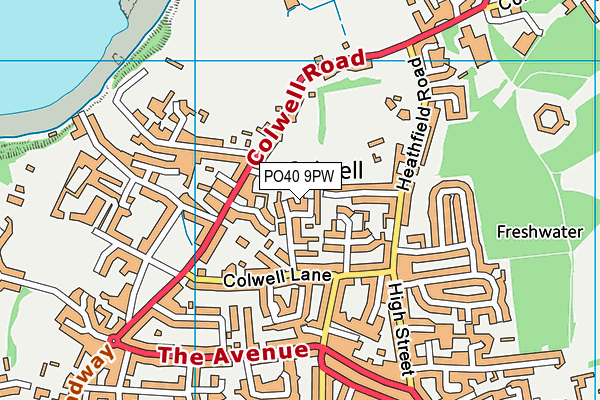 PO40 9PW map - OS VectorMap District (Ordnance Survey)