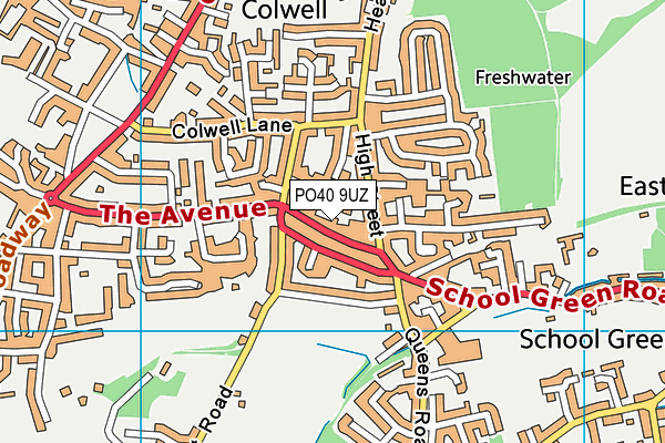 PO40 9UZ map - OS VectorMap District (Ordnance Survey)