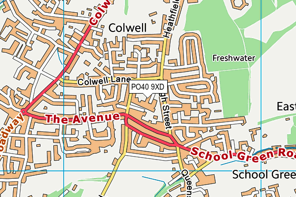 PO40 9XD map - OS VectorMap District (Ordnance Survey)