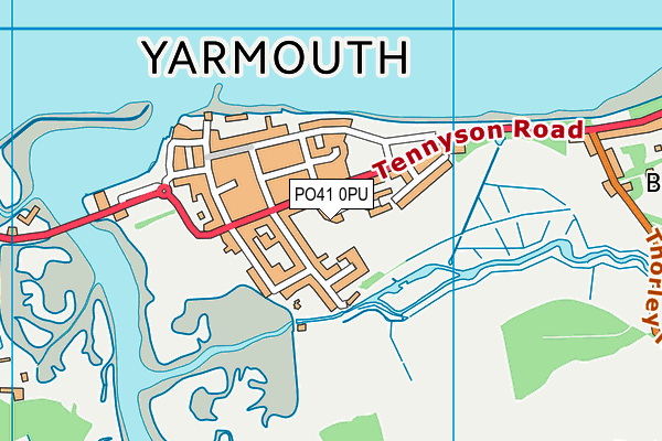 Yarmouth Recreation Ground map (PO41 0PU) - OS VectorMap District (Ordnance Survey)