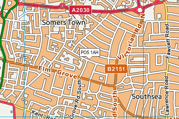 PO5 1AH map - OS VectorMap District (Ordnance Survey)