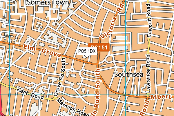 PO5 1DX map - OS VectorMap District (Ordnance Survey)