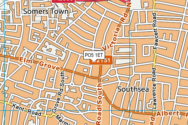 PO5 1ET map - OS VectorMap District (Ordnance Survey)