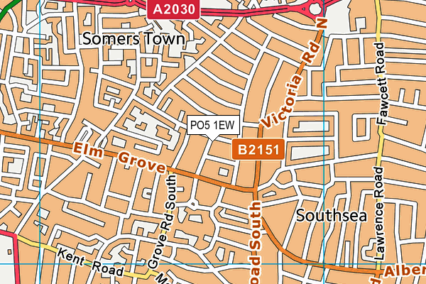 PO5 1EW map - OS VectorMap District (Ordnance Survey)