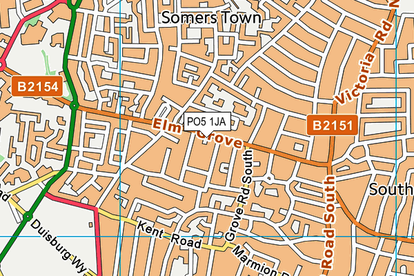 PO5 1JA map - OS VectorMap District (Ordnance Survey)