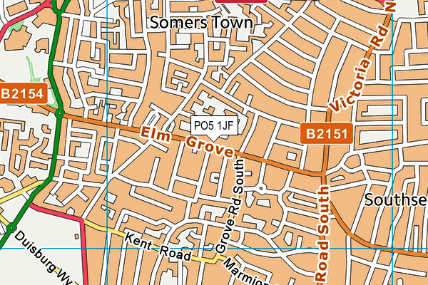 PO5 1JF map - OS VectorMap District (Ordnance Survey)